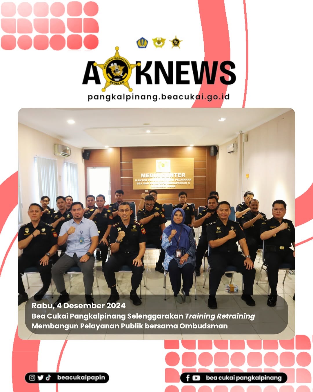 Training Retraining Membangun Pelayanan Publik Bersama Perwakilan dari Ombudsman Bangka Belitung.