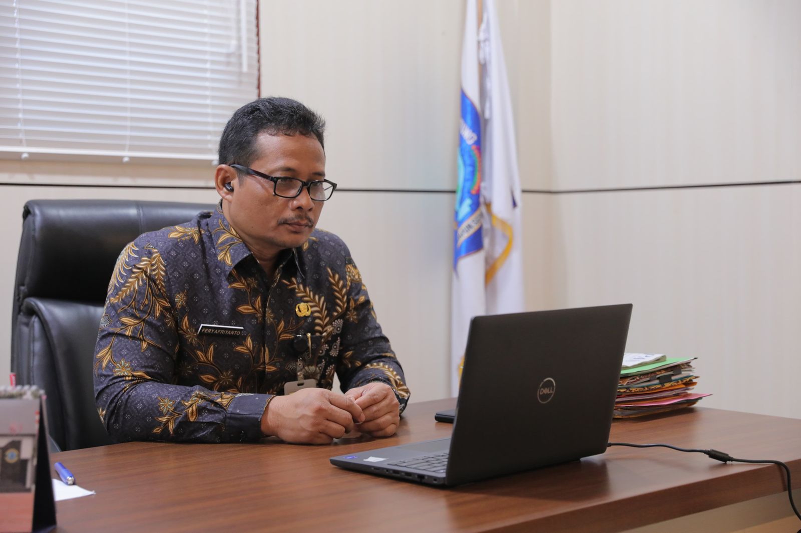 Pj Sekda Babel Fery Ikuti Rakor PKPT ANRI Tahun 2025 secara Virtual