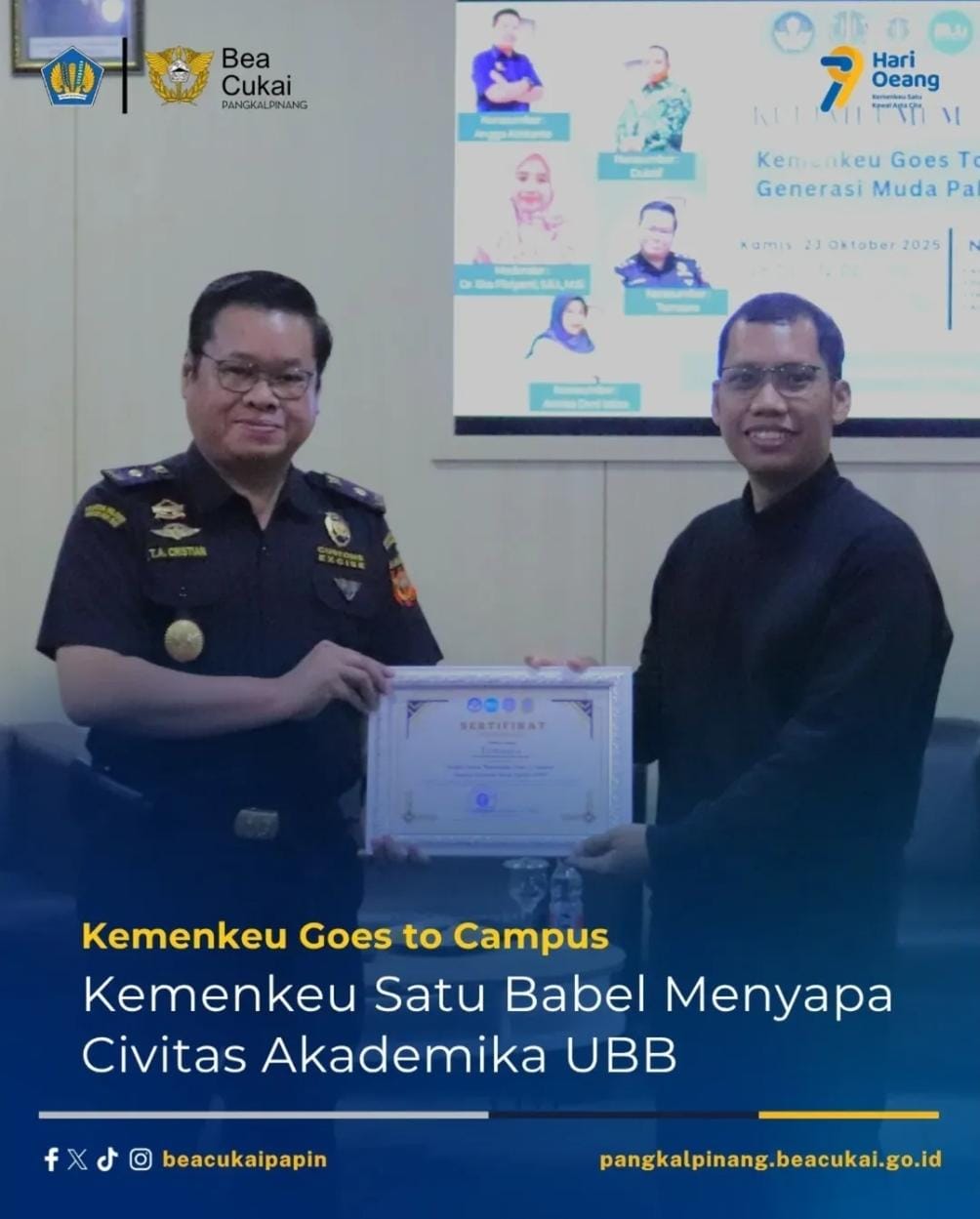 Kemenkeu Goes to Campus Kemenkeu Satu Babel Menyapa Civitas Akademika UBB
